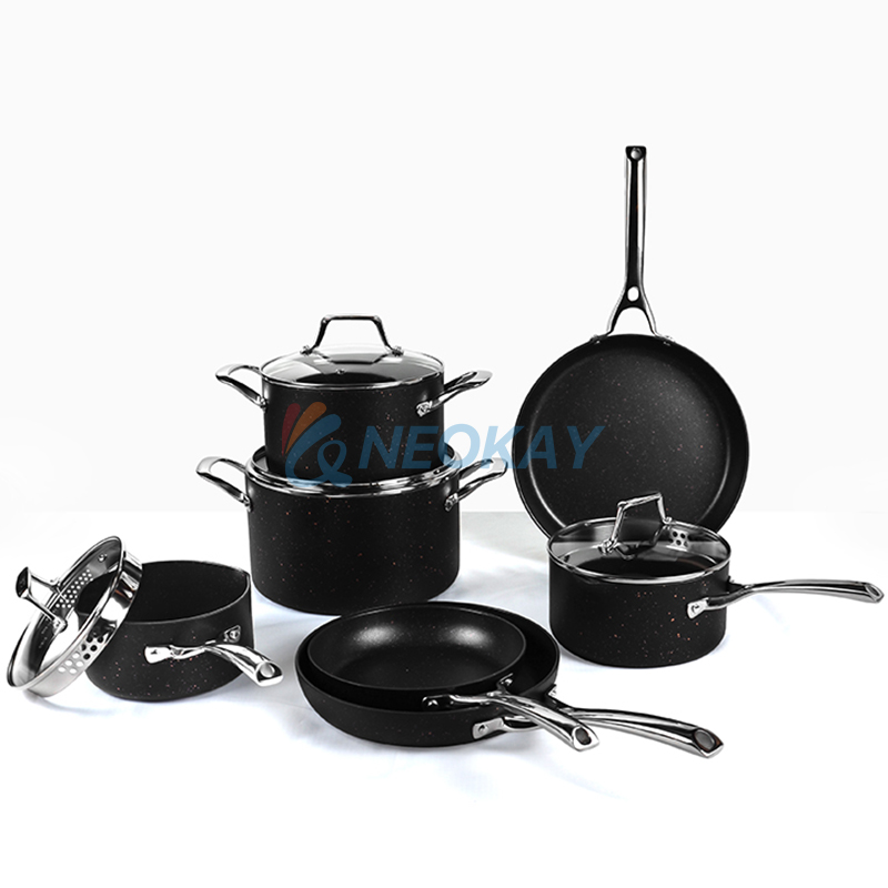Induction Cookware 10 Piece, Fadware Pots and Pans Set Nonstick, Oven &  Dishwasher Safe Cookware, Kitchen Cooking Pan Set with Glass Lids, Includes