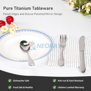 Titanium Cultrum Fork Cochleari Chopstick Set Flatware Dinnerware Cutlery Tableware Set with Blue Gift Box