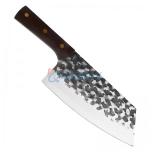 Couteau à couperet à viande Couteau de cuisine professionnel Couteau japonais Couperet à viande végétale en acier à haute teneur en carbone avec manche en bois ergonomique
