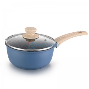 鍋和平底鍋 7 件套藍色鑄鐵廚具不粘炊具套裝烹飪炊具套裝