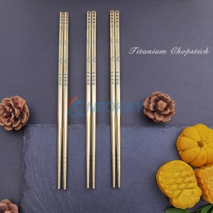 钛筷子多色可重复使用筷子 5 双可用洗碗机清洗金属筷子易于使用方形轻便筷子礼品套装